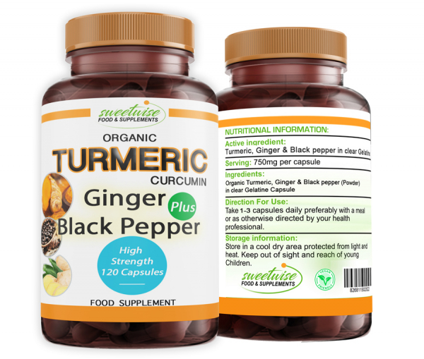 Turmeric Curcumin, Ginger and black Pepper